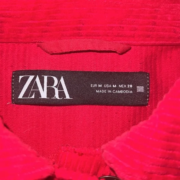 ZARA Corduroy Oversized Shacket Size Medium - Picture 9 of 13